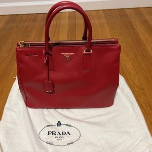 Prada saffiano bag red